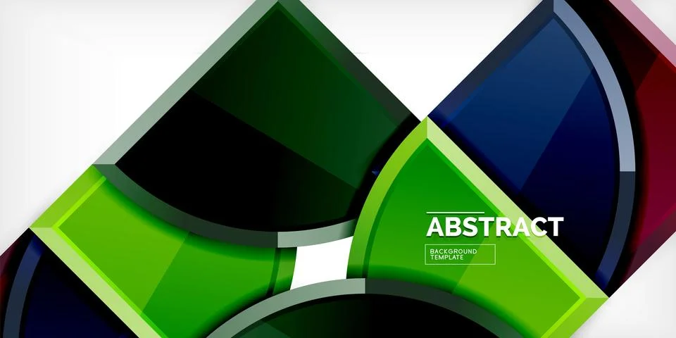 Abstract background - circles and round triangles with 3d effect. Vector Stock Illustration