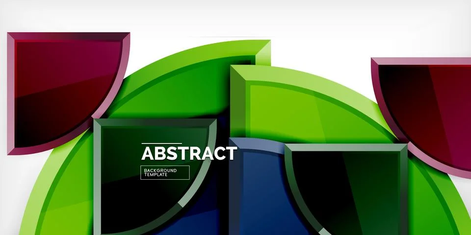 Abstract background - circles and round triangles with 3d effect. Vector Stock Illustration