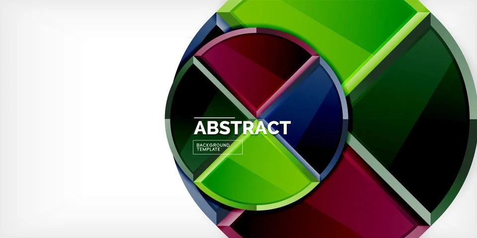 Abstract background - circles and round triangles with 3d effect. Vector Stock Illustration