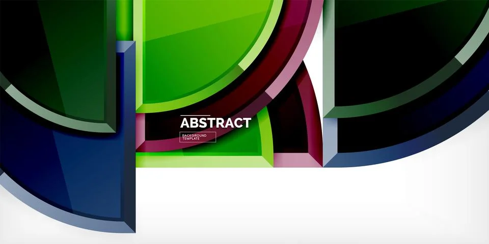 Abstract background - circles and round triangles with 3d effect. Vector Stock Illustration