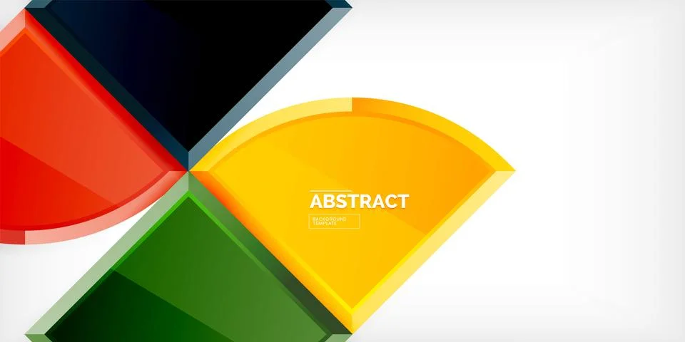 Abstract background - circles and round triangles with 3d effect. Vector Stock Illustration