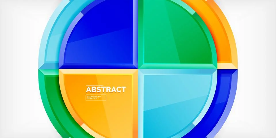 Abstract background - circles and round triangles with 3d effect. Vector Stock Illustration