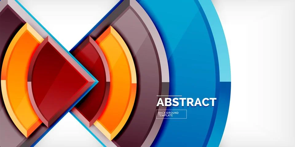Abstract background - circles and round triangles with 3d effect. Vector Stock Illustration