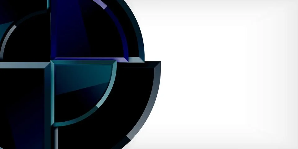 Abstract background - circles and round triangles with 3d effect. Vector Stock Illustration