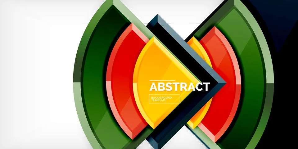 Abstract background - circles and round triangles with 3d effect. Vector Stock Illustration
