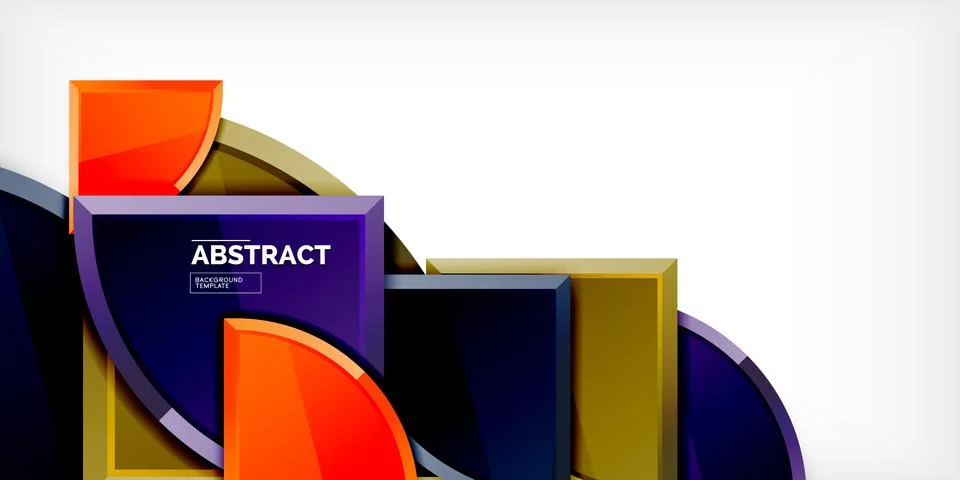 Abstract background - circles and round triangles with 3d effect. Vector Stock Illustration