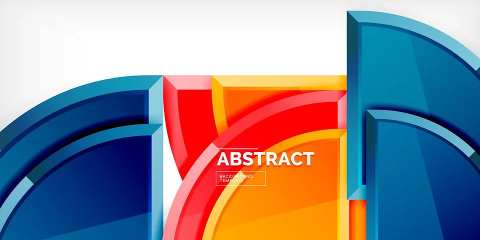 Abstract background - circles and round triangles with 3d effect. Vector Stock Illustration
