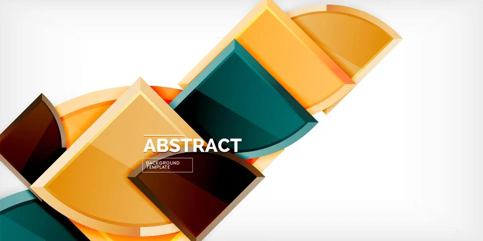 Abstract background - circles and round triangles with 3d effect. Vector Stock Illustration
