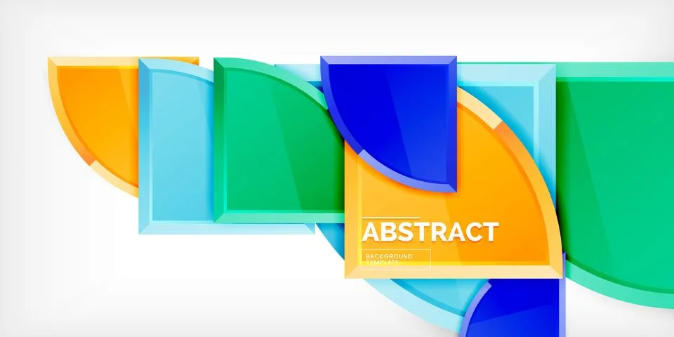 Abstract background - circles and round triangles with 3d effect. Vector Stock Illustration