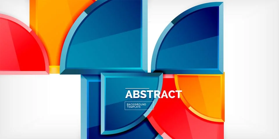 Abstract background - circles and round triangles with 3d effect. Vector Stock Illustration