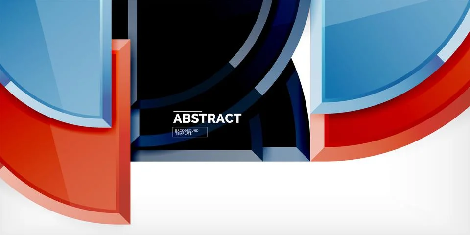 Abstract background - circles and round triangles with 3d effect. Vector Stock Illustration
