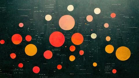 Abstract background with circles and texture on a dark background Stock Illustration