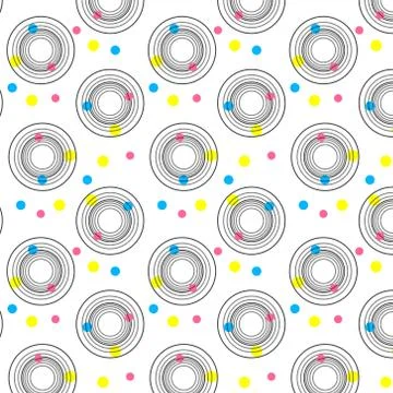 Abstract background with circles of different colors and circles Illustrazione stock