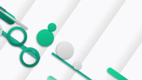Abstract background in circles in flat style with line animation. Stock Footage 247494396
