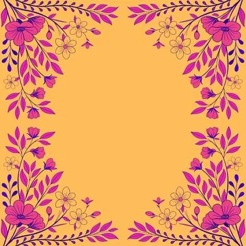 Abstract background with circles frame of roses Stock Illustration