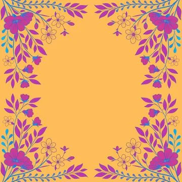 Abstract background with circles frame of roses Stock Illustration