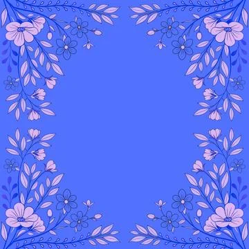 Abstract background with circles frame of roses Stock Illustration