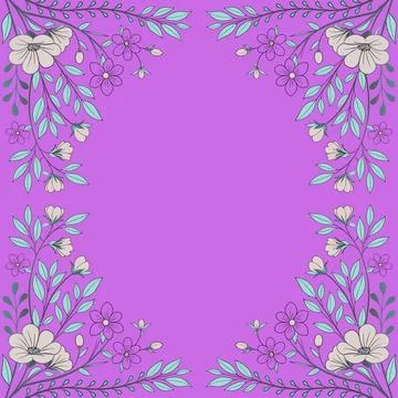 Abstract background with circles frame of roses Stock Illustration