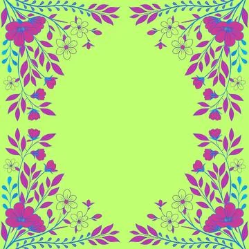 Abstract background with circles frame of roses Illustrazione stock