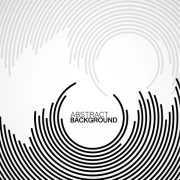 Abstract background of circles with lines, technology backdrop, geometric sha Stock Illustration