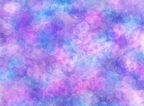 Abstract background with circles in pink, blue and purple colors. Digital art Stock Illustration