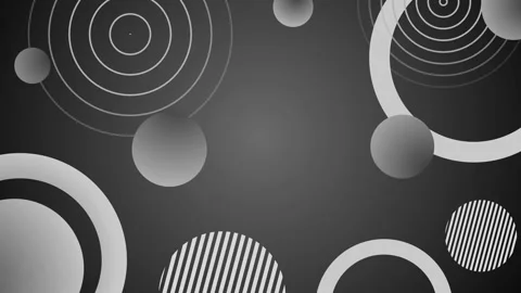Abstract background with circles rings and geometric shapes animation Видео 339289569