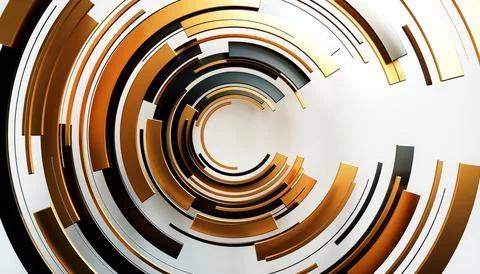 Abstract background. circular background. dynamics. gold Stock Illustration