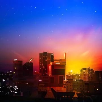 Abstract background with city at night Ilustración de archivo