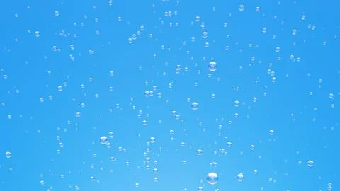 Abstract background of clear water bubbles and droplets floating in light b.. Stock Illustration
