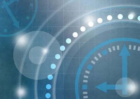 Abstract background with clock and circles Stock-Illustration