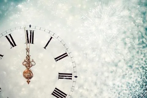Abstract background with clock close to midnight 库存照片