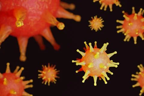 Abstract background, close-up virus molecules, coronavirus concept, epidemic Stockillustratie