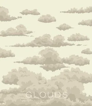 Abstract background of clouds in the sky in vintage style Stock Illustration