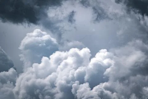Abstract background of clouds sky with white voluminous foamy air magic cloud Stock Photos