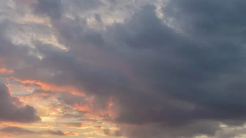 Abstract background of cloudy sunset sky golden hour. Stock Footage 138463884
