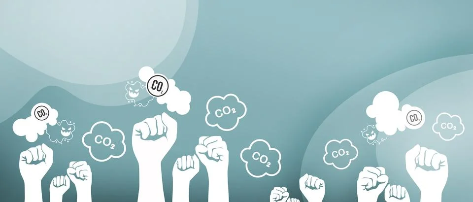 Abstract background. Collaboration to reduce the amount of carbon dioxide Stock Illustration