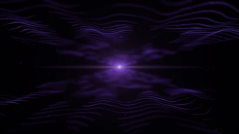 Abstract background. Color changing and shifting sound waves on black backdrop Video stock 115864420