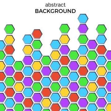 Abstract background with color hexagons elements Stock Illustration