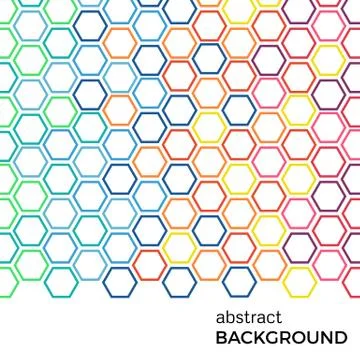 Abstract background with color hexagons elements Illustrazione stock