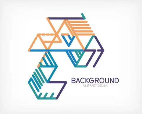 Abstract background. Color lines on white background. Linear abstract Stock Illustration
