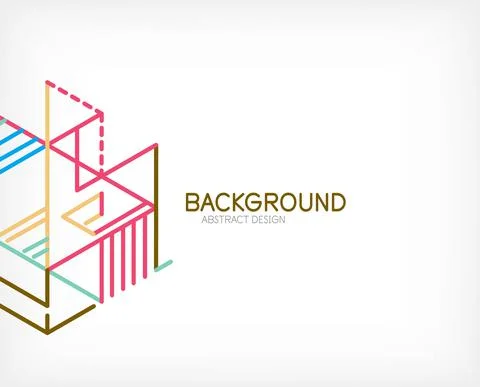 Abstract background. Color lines on white background. Linear abstract Stock Illustration