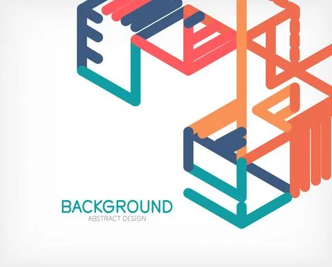Abstract background. Color lines on white background. Linear abstract Stock Illustration