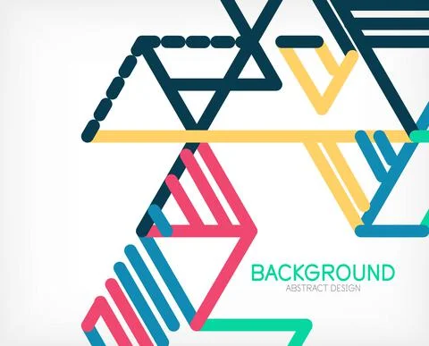 Abstract background. Color lines on white background. Linear abstract Stock Illustration