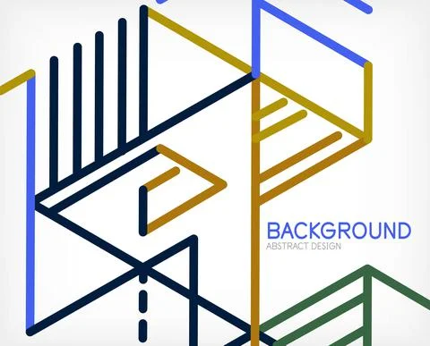 Abstract background. Color lines on white background. Linear abstract Stock Illustration