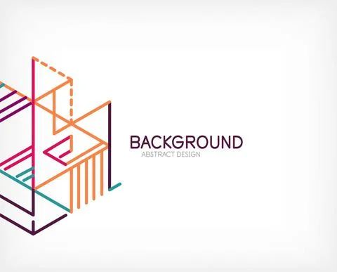 Abstract background. Color lines on white background. Linear abstract Stock Illustration
