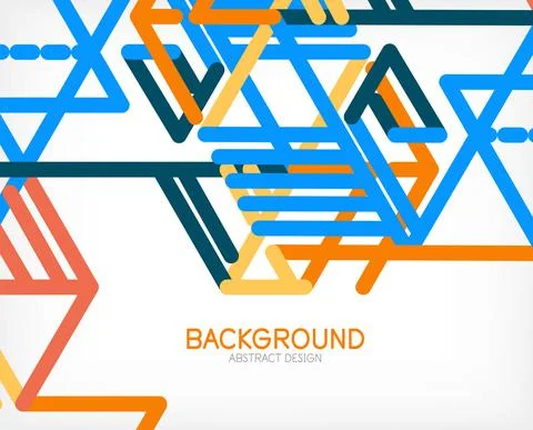 Abstract background. Color lines on white background. Linear abstract Stock Illustration
