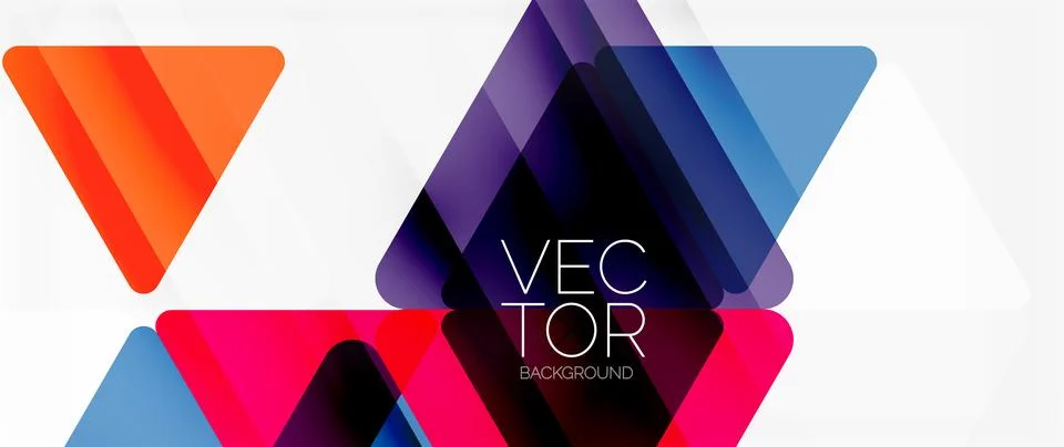 Abstract background. Color transparent triangles in mosaic style with shadow イラスト素材