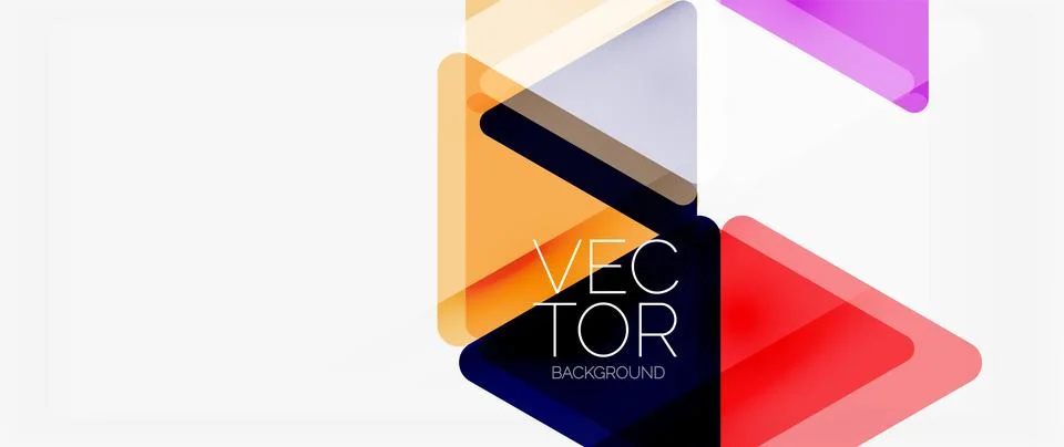 Abstract background. Color transparent triangles in mosaic style with shadow Stock Illustration