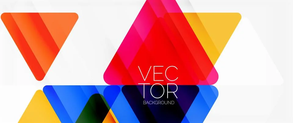 Abstract background. Color transparent triangles in mosaic style with shadow 스톡 일러스트