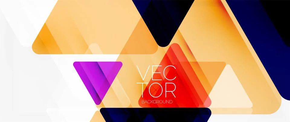 Abstract background. Color transparent triangles in mosaic style with shadow Stock Illustration